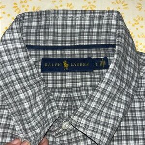 Ralph Lauren  Gray and White Casual Button Down Shirt 100% cotton